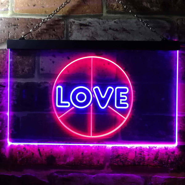 ADVPRO Love Peace Bedroom Decoration Dual Color LED Neon Sign st6-i0450 - Red & Blue