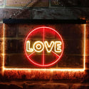 ADVPRO Love Peace Bedroom Decoration Dual Color LED Neon Sign st6-i0450 - Red & Yellow