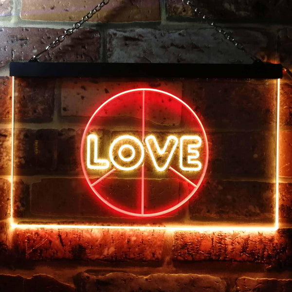 ADVPRO Love Peace Bedroom Decoration Dual Color LED Neon Sign st6-i0450 - Red & Yellow