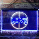 ADVPRO Love Peace Bedroom Decoration Dual Color LED Neon Sign st6-i0450 - White & Blue