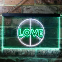 ADVPRO Love Peace Bedroom Decoration Dual Color LED Neon Sign st6-i0450 - White & Green