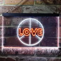 ADVPRO Love Peace Bedroom Decoration Dual Color LED Neon Sign st6-i0450 - White & Orange