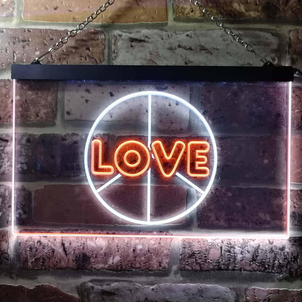 ADVPRO Love Peace Bedroom Decoration Dual Color LED Neon Sign st6-i0450 - White & Orange