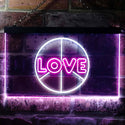 ADVPRO Love Peace Bedroom Decoration Dual Color LED Neon Sign st6-i0450 - White & Purple