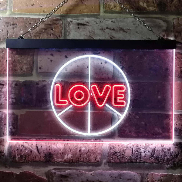 ADVPRO Love Peace Bedroom Decoration Dual Color LED Neon Sign st6-i0450 - White & Red