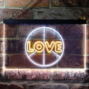 ADVPRO Love Peace Bedroom Decoration Dual Color LED Neon Sign st6-i0450 - White & Yellow