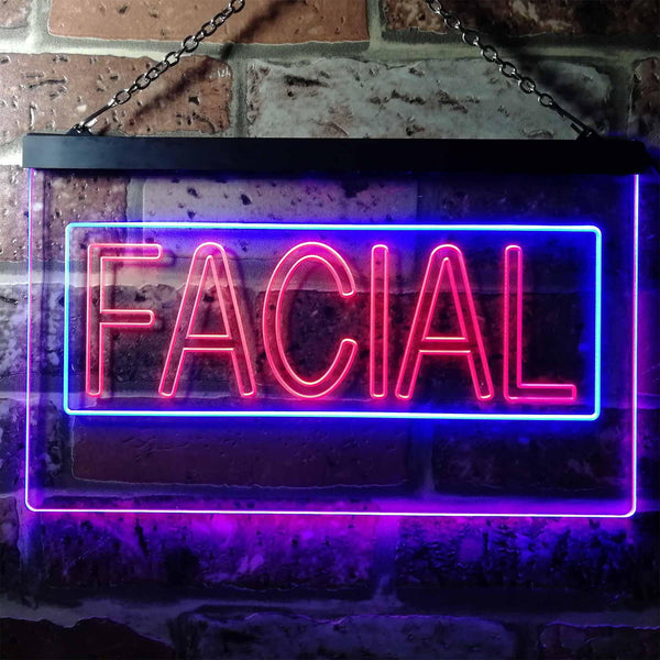 ADVPRO Facial Beauty Shop Illuminated Dual Color LED Neon Sign st6-i0454 - Blue & Red