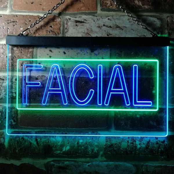 ADVPRO Facial Beauty Shop Illuminated Dual Color LED Neon Sign st6-i0454 - Green & Blue