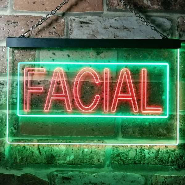 ADVPRO Facial Beauty Shop Illuminated Dual Color LED Neon Sign st6-i0454 - Green & Red