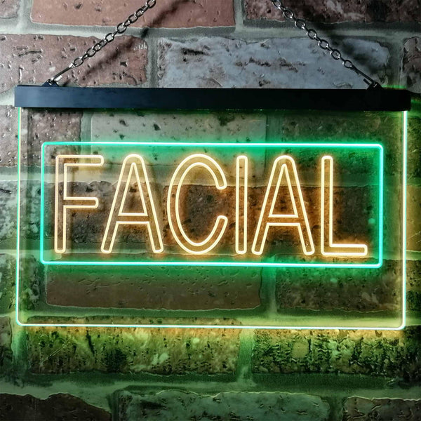 ADVPRO Facial Beauty Shop Illuminated Dual Color LED Neon Sign st6-i0454 - Green & Yellow