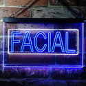 ADVPRO Facial Beauty Shop Illuminated Dual Color LED Neon Sign st6-i0454 - White & Blue
