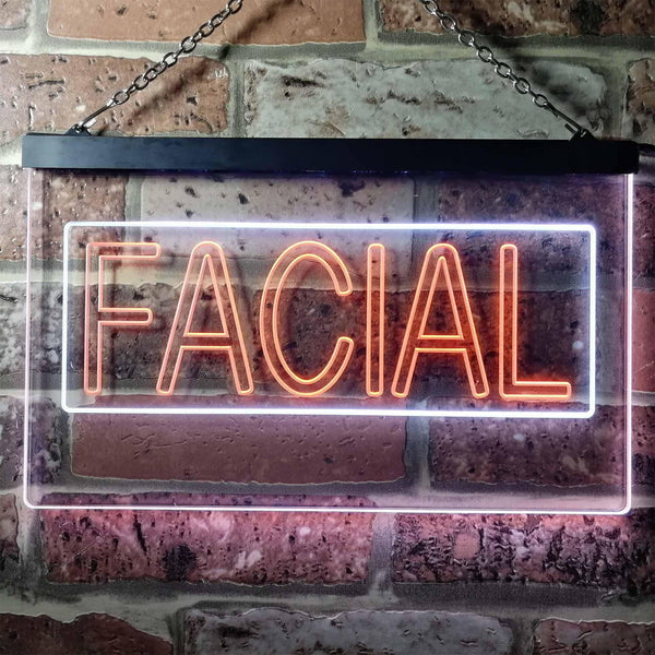 ADVPRO Facial Beauty Shop Illuminated Dual Color LED Neon Sign st6-i0454 - White & Orange