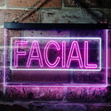ADVPRO Facial Beauty Shop Illuminated Dual Color LED Neon Sign st6-i0454 - White & Purple