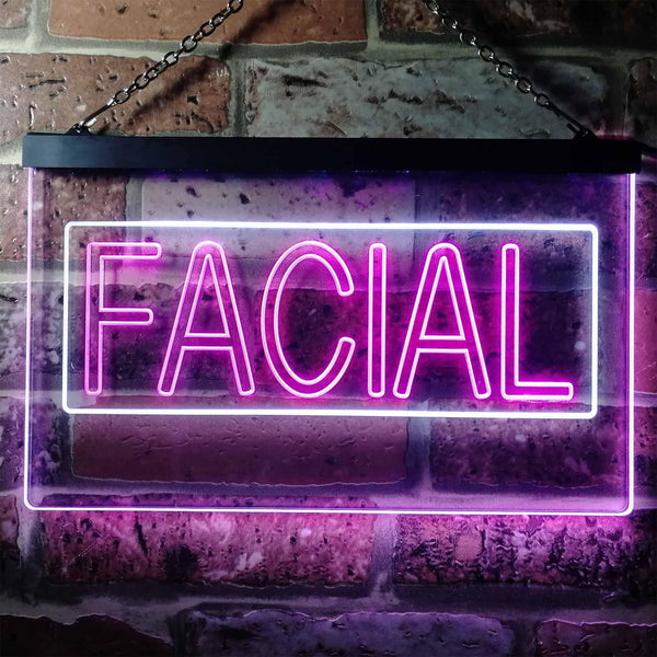 ADVPRO Facial Beauty Shop Illuminated Dual Color LED Neon Sign st6-i0454 - White & Purple