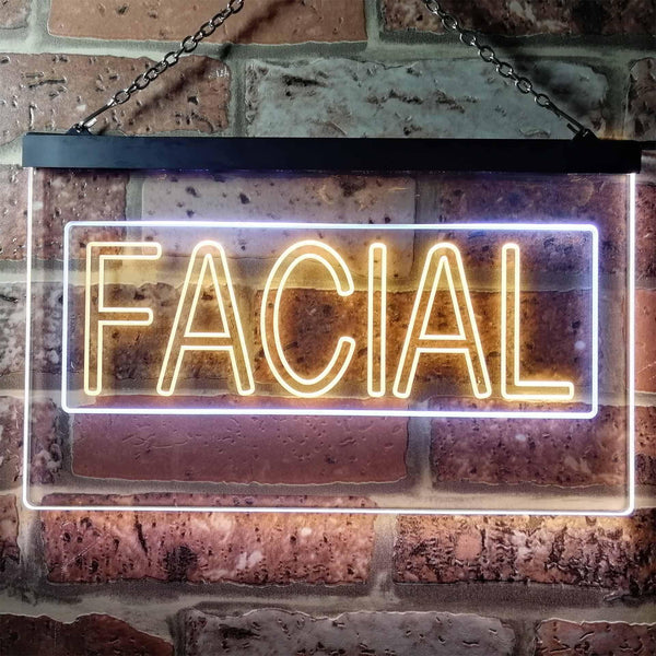 ADVPRO Facial Beauty Shop Illuminated Dual Color LED Neon Sign st6-i0454 - White & Yellow
