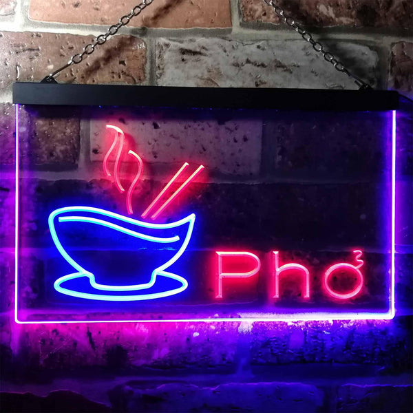 ADVPRO Pho Vietnamese Noodles Restaurant Dual Color LED Neon Sign st6-i0459 - Blue & Red
