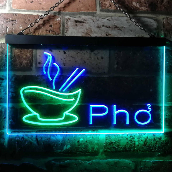 ADVPRO Pho Vietnamese Noodles Restaurant Dual Color LED Neon Sign st6-i0459 - Green & Blue