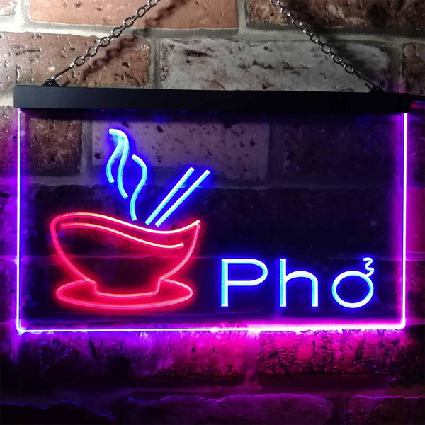 ADVPRO Pho Vietnamese Noodles Restaurant Dual Color LED Neon Sign st6-i0459 - Red & Blue