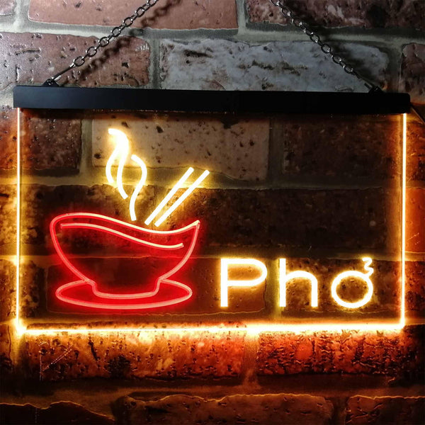 ADVPRO Pho Vietnamese Noodles Restaurant Dual Color LED Neon Sign st6-i0459 - Red & Yellow
