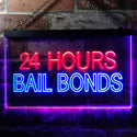 ADVPRO 24 Hours Bail Bonds Illuminated Dual Color LED Neon Sign st6-i0461 - Blue & Red