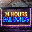 ADVPRO 24 Hours Bail Bonds Illuminated Dual Color LED Neon Sign st6-i0461 - Blue & Yellow