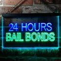 ADVPRO 24 Hours Bail Bonds Illuminated Dual Color LED Neon Sign st6-i0461 - Green & Blue