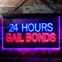 ADVPRO 24 Hours Bail Bonds Illuminated Dual Color LED Neon Sign st6-i0461 - Red & Blue