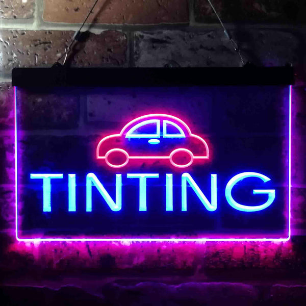 ADVPRO Car Tinting Illuminated Dual Color LED Neon Sign st6-i0464 - Red & Blue