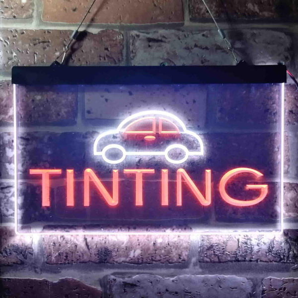 ADVPRO Car Tinting Illuminated Dual Color LED Neon Sign st6-i0464 - White & Orange