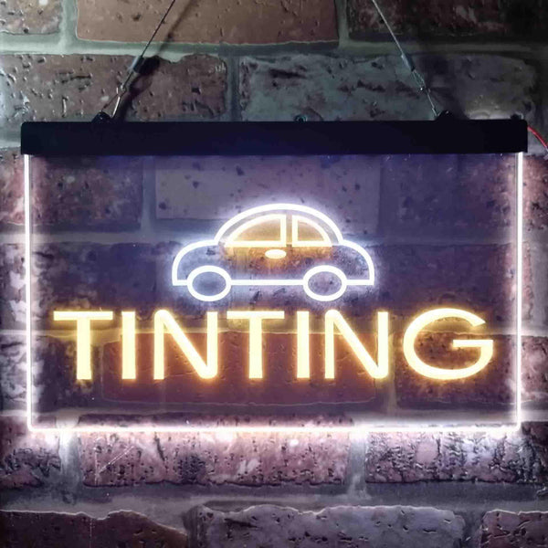 ADVPRO Car Tinting Illuminated Dual Color LED Neon Sign st6-i0464 - White & Yellow