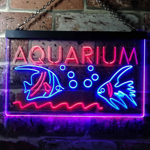 ADVPRO Aquarium Fish Dual Color LED Neon Sign st6-i0465 - Blue & Red