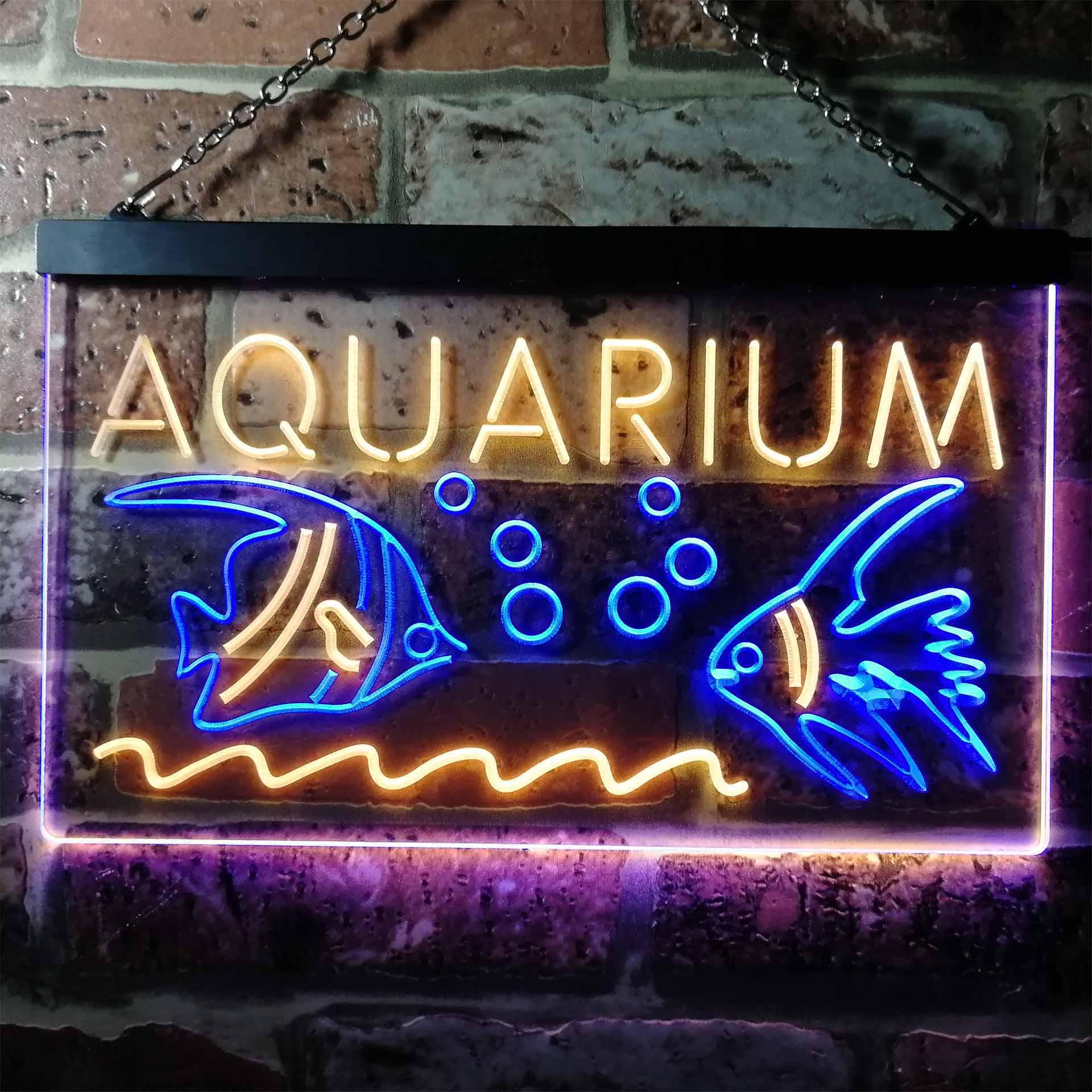 ADVPRO Aquarium Fish Dual-Color LED Neon Sign
