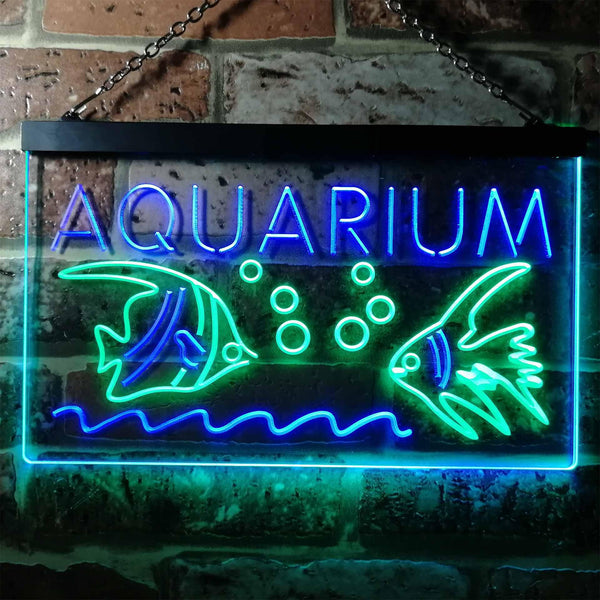 ADVPRO Aquarium Fish Dual Color LED Neon Sign st6-i0465 - Green & Blue