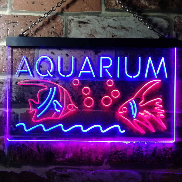ADVPRO Aquarium Fish Dual Color LED Neon Sign st6-i0465 - Red & Blue