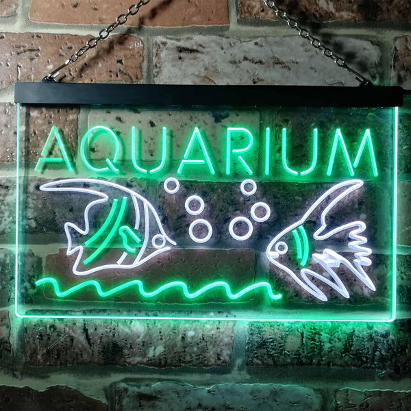 ADVPRO Aquarium Fish Dual Color LED Neon Sign st6-i0465 - White & Green