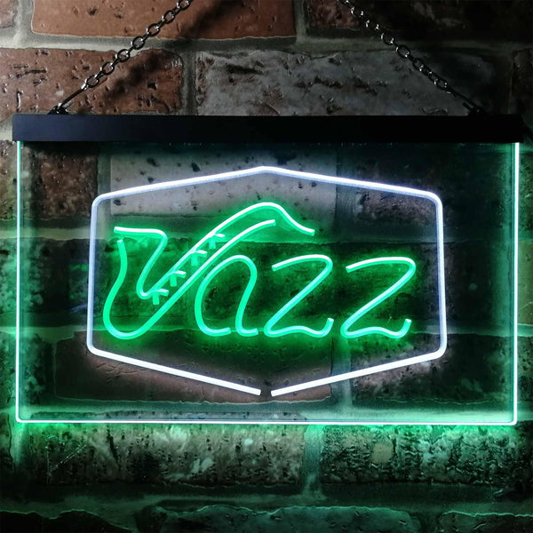 ADVPRO Jazz Lover Music Room Plaque Dual Color LED Neon Sign st6-i0468 - White & Green