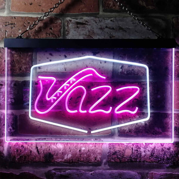 ADVPRO Jazz Lover Music Room Plaque Dual Color LED Neon Sign st6-i0468 - White & Purple