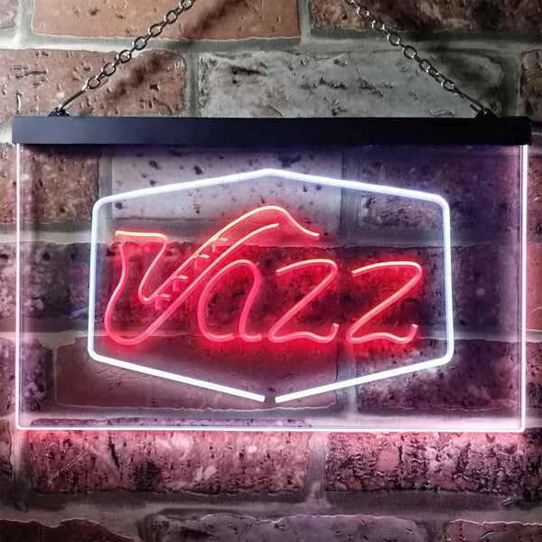 ADVPRO Jazz Lover Music Room Plaque Dual Color LED Neon Sign st6-i0468 - White & Red