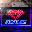 ADVPRO Jewelry Shop Diamond Illuminated Dual Color LED Neon Sign st6-i0476 - Blue & Red