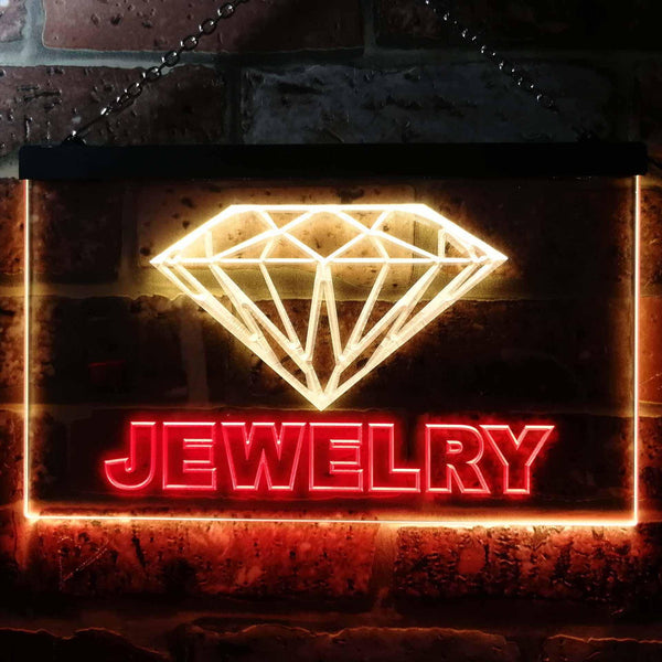 ADVPRO Jewelry Shop Diamond Illuminated Dual Color LED Neon Sign st6-i0476 - Red & Yellow