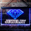 ADVPRO Jewelry Shop Diamond Illuminated Dual Color LED Neon Sign st6-i0476 - White & Blue