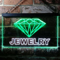 ADVPRO Jewelry Shop Diamond Illuminated Dual Color LED Neon Sign st6-i0476 - White & Green