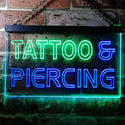 ADVPRO Tattoo Piercing Shop Illuminated Dual Color LED Neon Sign st6-i0482 - Green & Blue