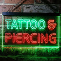 ADVPRO Tattoo Piercing Shop Illuminated Dual Color LED Neon Sign st6-i0482 - Green & Red
