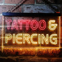 ADVPRO Tattoo Piercing Shop Illuminated Dual Color LED Neon Sign st6-i0482 - Red & Yellow