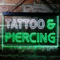 ADVPRO Tattoo Piercing Shop Illuminated Dual Color LED Neon Sign st6-i0482 - White & Green
