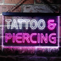 ADVPRO Tattoo Piercing Shop Illuminated Dual Color LED Neon Sign st6-i0482 - White & Purple