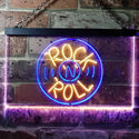 ADVPRO Rock and Roll Music Bar Illuminated Dual Color LED Neon Sign st6-i0489 - Blue & Yellow