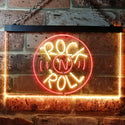 ADVPRO Rock and Roll Music Bar Illuminated Dual Color LED Neon Sign st6-i0489 - Red & Yellow