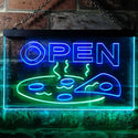 ADVPRO Pizza Open Shop Delivery Display Dual Color LED Neon Sign st6-i0496 - Green & Blue